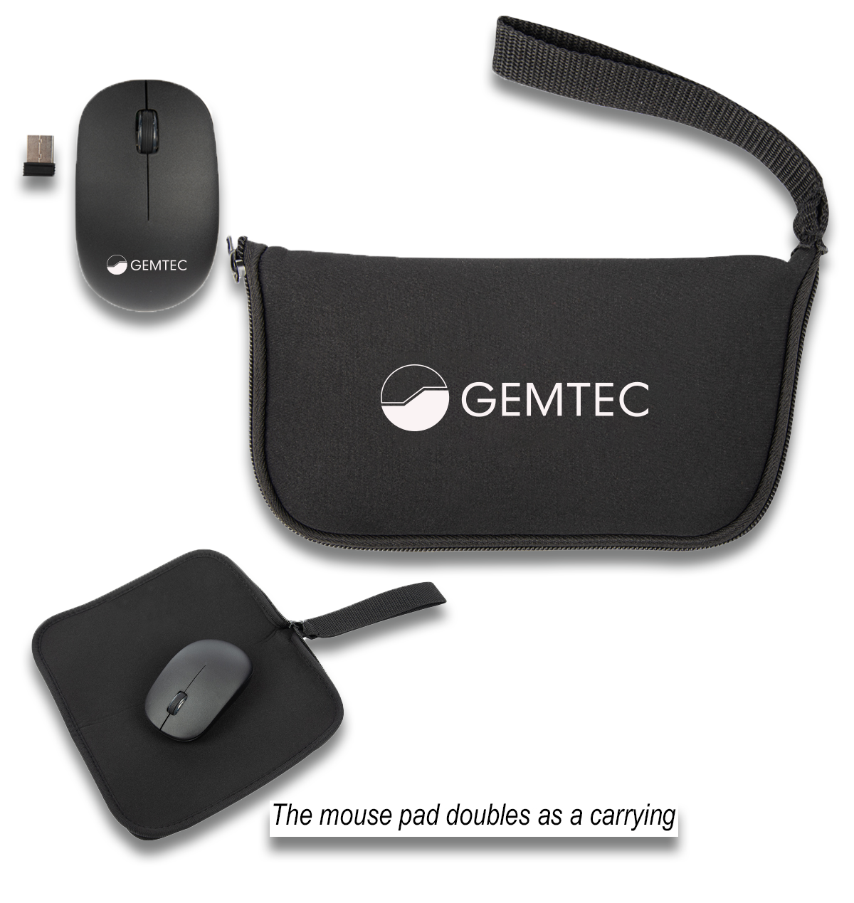 Wireless Mouse With Mousepad Carrying Case