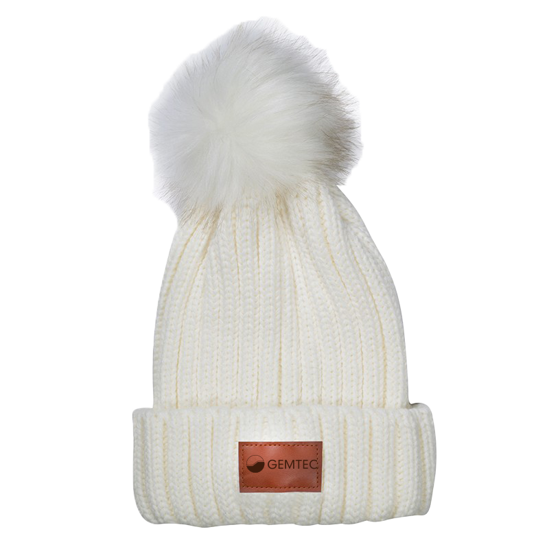 LEEMAN™ Knit Beanie with Fur Pom Pom