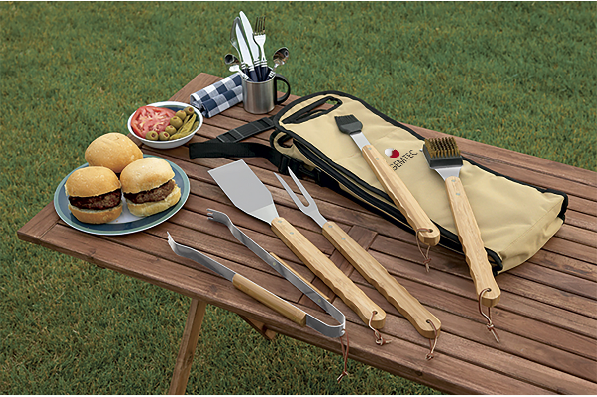 5 Piece Bamboo BBQ Set