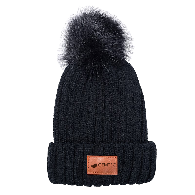 LEEMAN™ Knit Beanie with Fur Pom Pom