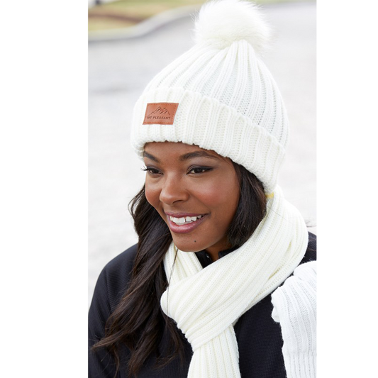 LEEMAN™ Knit Beanie with Fur Pom Pom
