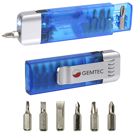 Clip-On Pocket Screwdriver with Flashlight