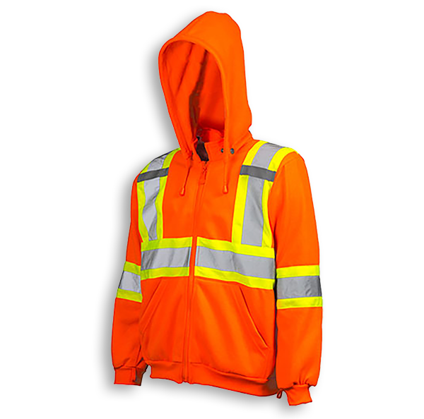 Hi Vis Safety Hoodie with Detachable Hood